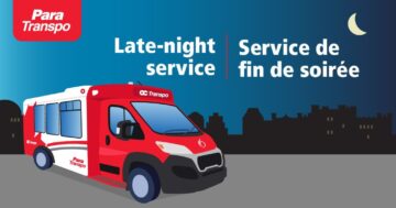 Lancement d’un projet pilote de service de fin de soirée de Para Transpo à compter du 4 septembre 2026